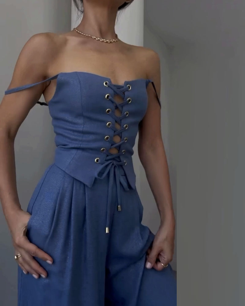 De Zivva Lace-Up Two-Piece Set