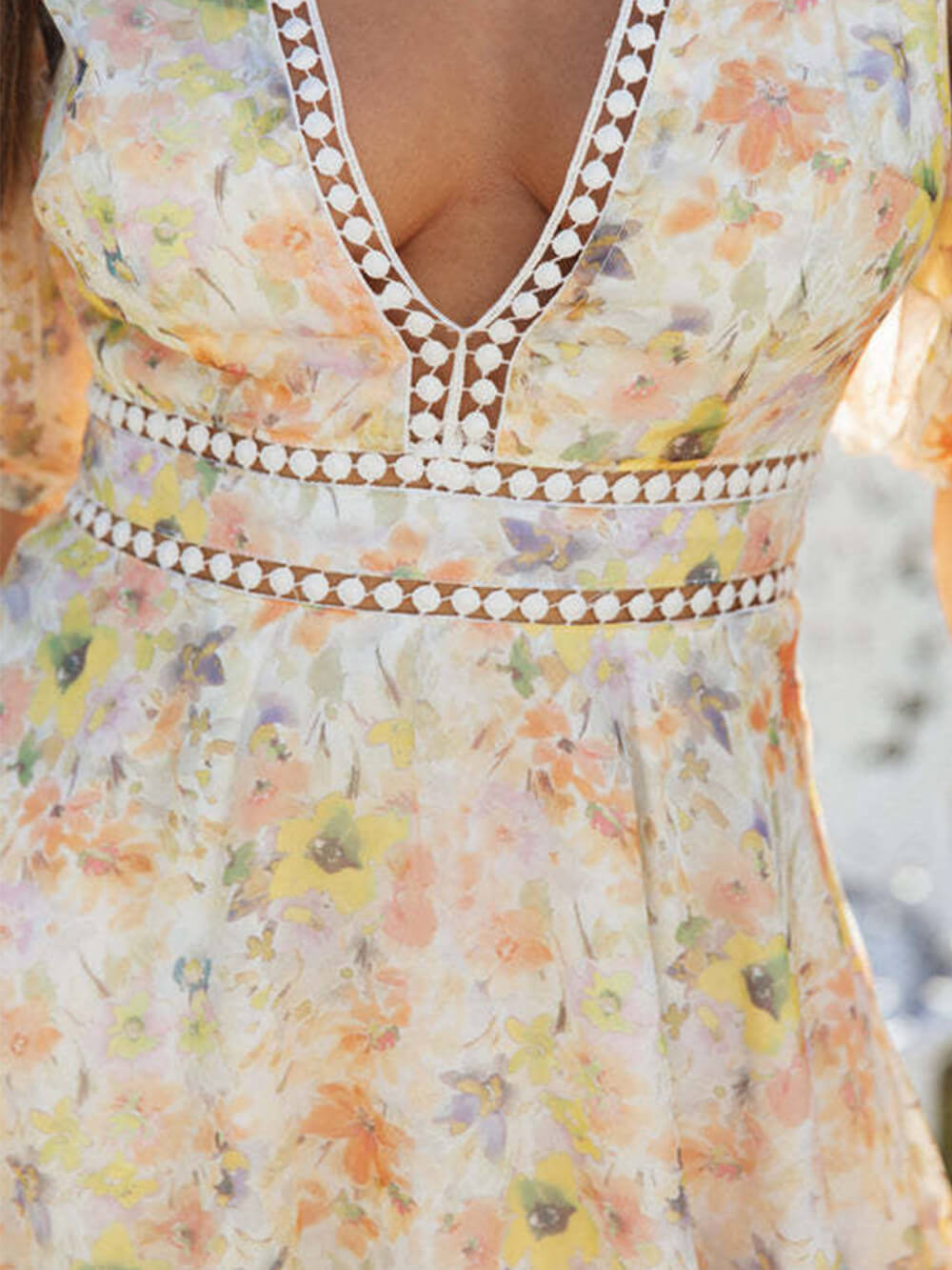 De Zivva Chiffon Mini Jurk met Print