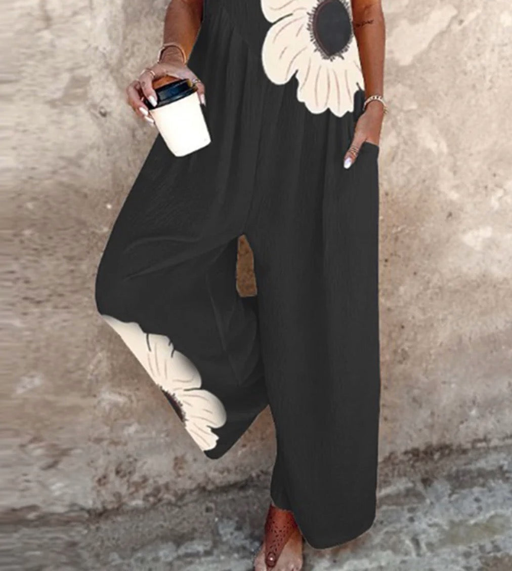 De Zivva Mouwloze Bloemenprint Jumpsuit