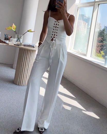 De Zivva Lace-Up Two-Piece Set