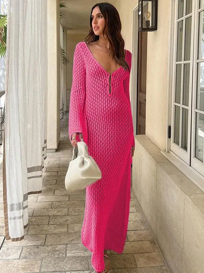 De Zivva Gebreide Maxi Cover-up Jurk