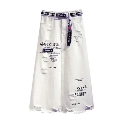 De Zivva Witte Denim Maxi-rok