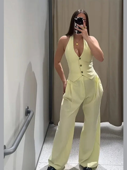 De Zivva Gele Halter Co-ord Set