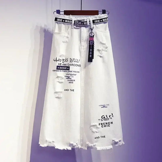 De Zivva Witte Denim Maxi-rok