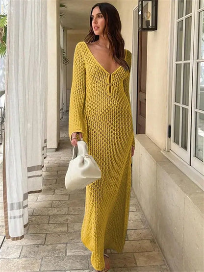 De Zivva Gebreide Maxi Cover-up Jurk